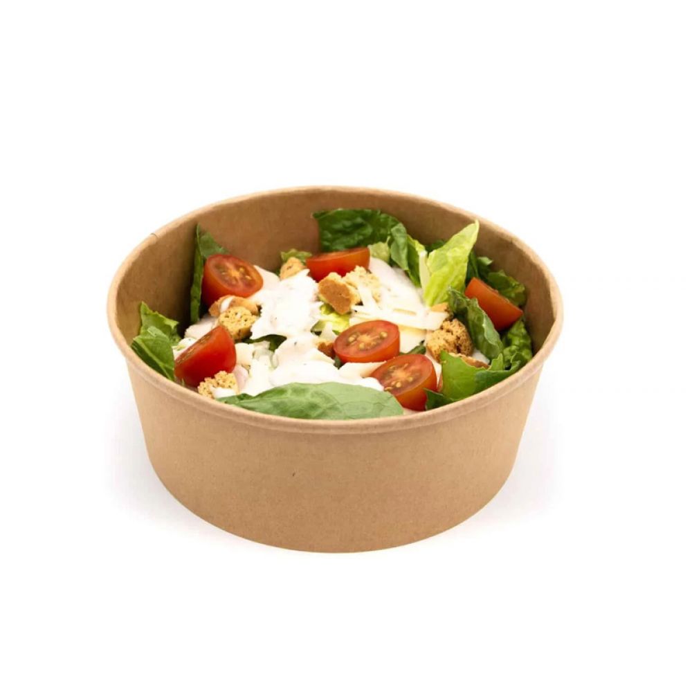 Takeaway Food : Kraft Salad Bowl 1300ml - Sleeve 50