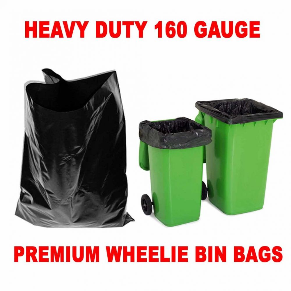 Bin Bags & Liners Black Heavy Duty 30x45x54 Inch Wheelie