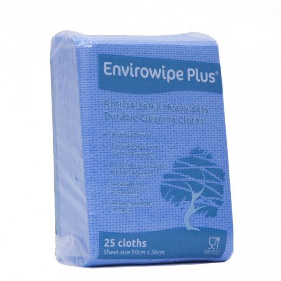 Blue Envirowipe Plus  Lavette Style  Cloths - Pack Of 25 GW5014