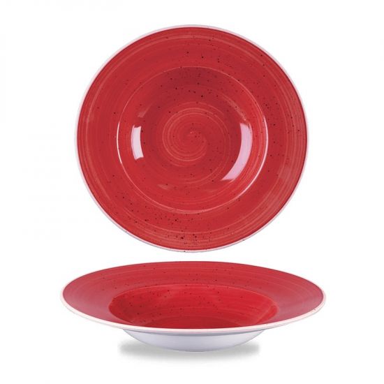 Stonecast Berry Red Profile Wide Rim Bowl Med 9.4 Inches Box 12 IG SBRSVWBM1