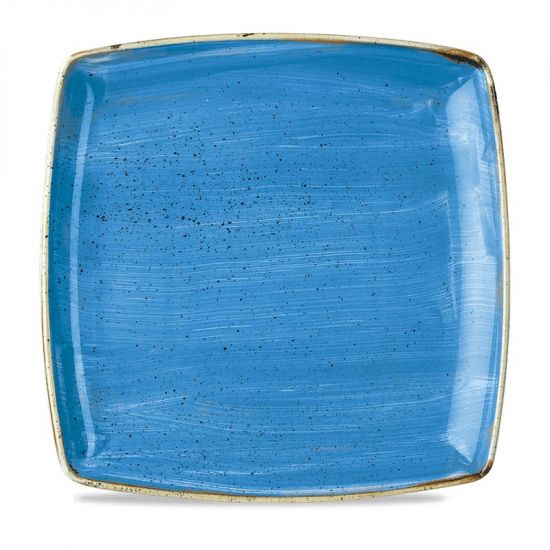 Stonecast Cornflower Blue Square Deep Plate 10.5 Inches Box 6 IG SCFSDS101