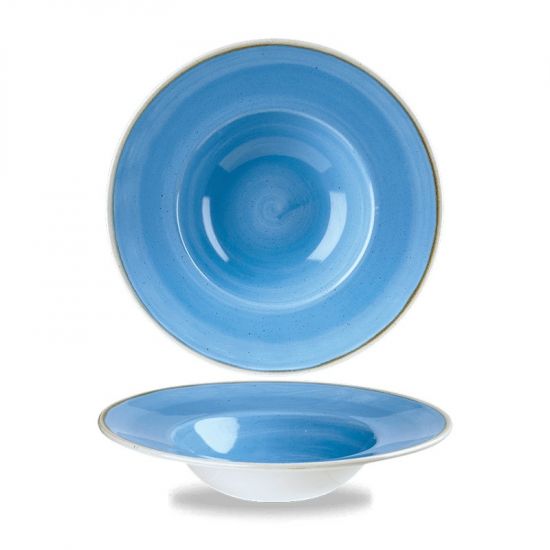 Stonecast Cornflower Blue Profile Wide Rim Bowl Med 9.4 Inches Box 12 IG SCFSVWBM1