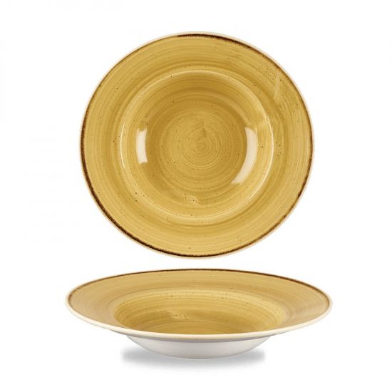 Stonecast Mustard Profile Wide Rim Bowl Med 9.4 Inches Box 12 IG SMSSVWBM1