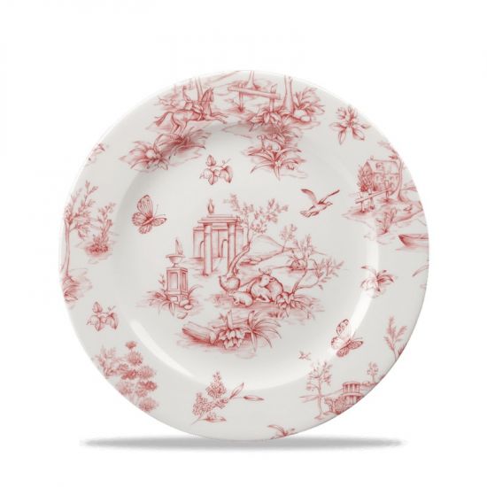 Toile Cranberry Profile Plate 8 Inches Box 6 IG TOCVP81