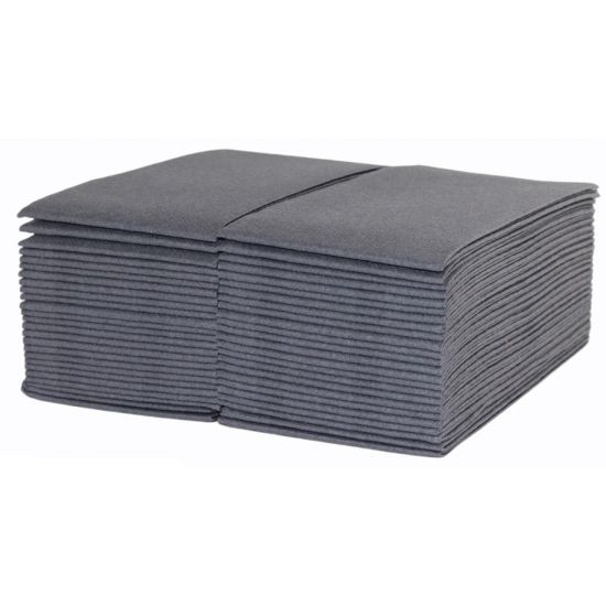 Slate Grey Luxury Linen Feel Airlaid 8-Fold 40cm Napkins Pack of 50