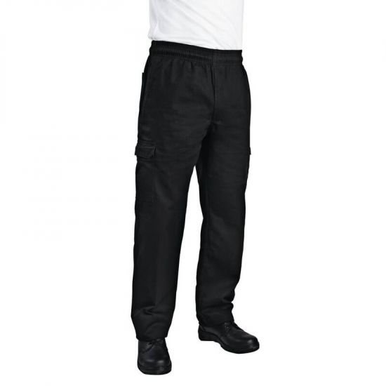 Chef Works Unisex Slim Fit Cargo Chefs Trousers Black XL URO B222-XL