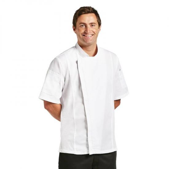 Chef Works Springfield Zipper Unisex Chefs Jacket White XL URO B471-XL