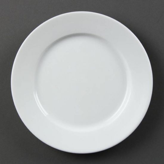 Olympia Whiteware Wide Rimmed Plates 202mm Box of 12 URO CB479