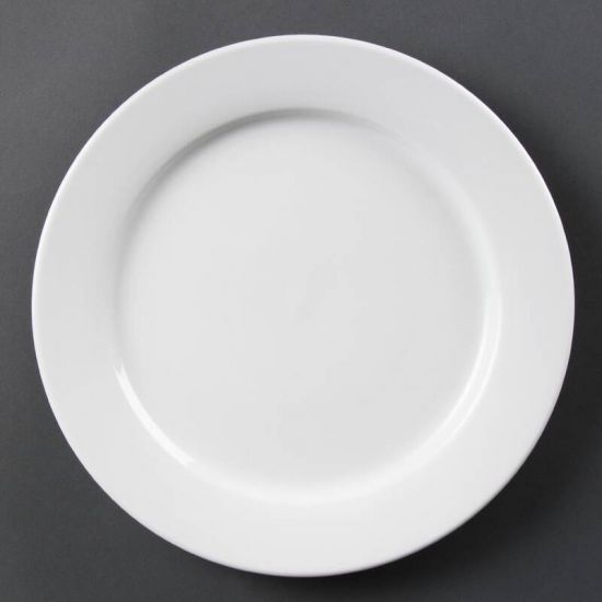 Olympia Whiteware Wide Rimmed Plates 280mm Box of 6 URO CB482