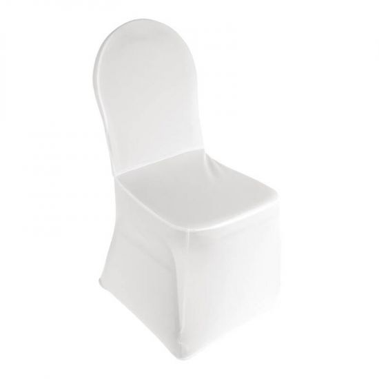 Bolero Banquet Chair Cover White URO DP924