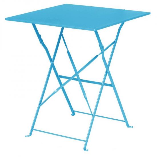 Bolero Seaside Blue Pavement Style Steel Table Square 600mm URO GK985