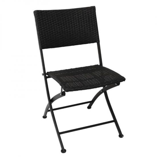 Bolero PE Wicker Folding Chairs (Pack Of 2) URO GL303