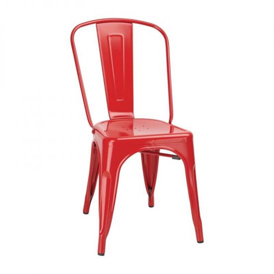 Bolero Bistro Side Chairs Steel Red (Pack Of 4) URO GL330