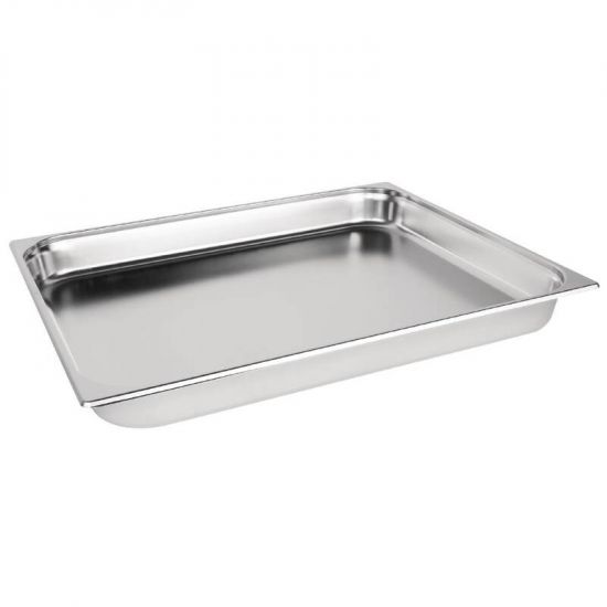 Vogue Stainless Steel 2/1 Double Size Gastronorm Pan 65mm URO K802