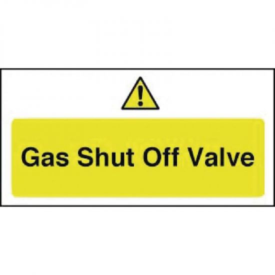 Gas Shut Off Valve Sign URO Y913